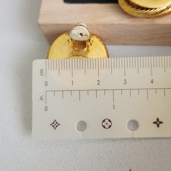 CHANEL Pearl Rhinestone Gold Tone Earrings - Picture 8 of 8